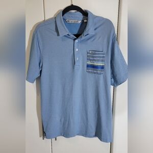 Travis Mathew Mens Golf Polo Light Blue Medium The River Club